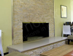 Norstone Ivory Fireplace Steel Edge